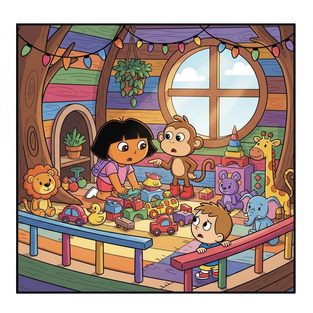 Dora and Boots Help Little Bill