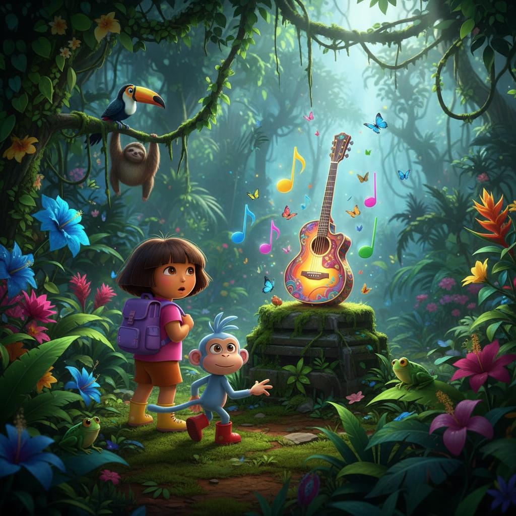 Dora and Boots Help Kiki Find Her Guitar