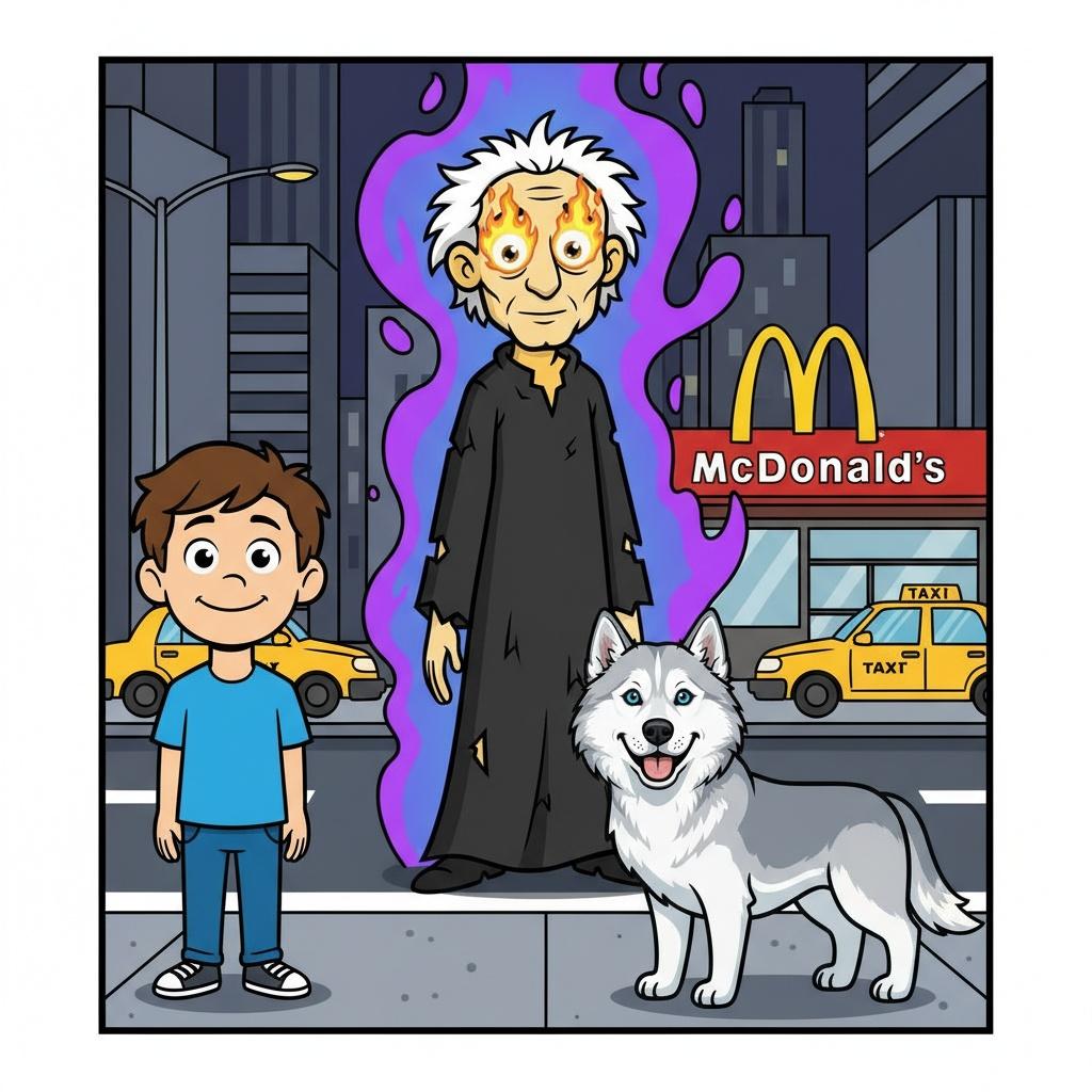 The Husky and the Boy vs. the Wizard