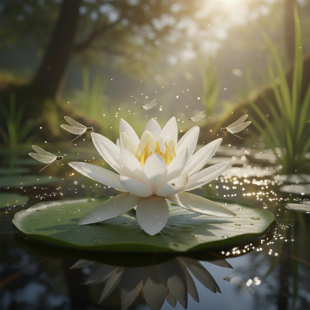 Lila Blooms in the Muddy Pond