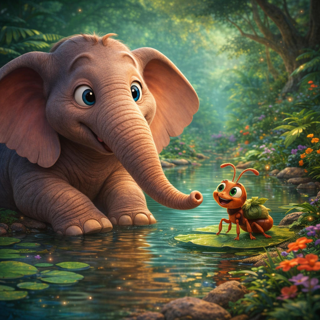 The Elephant and the Ant: A Forest Friendship