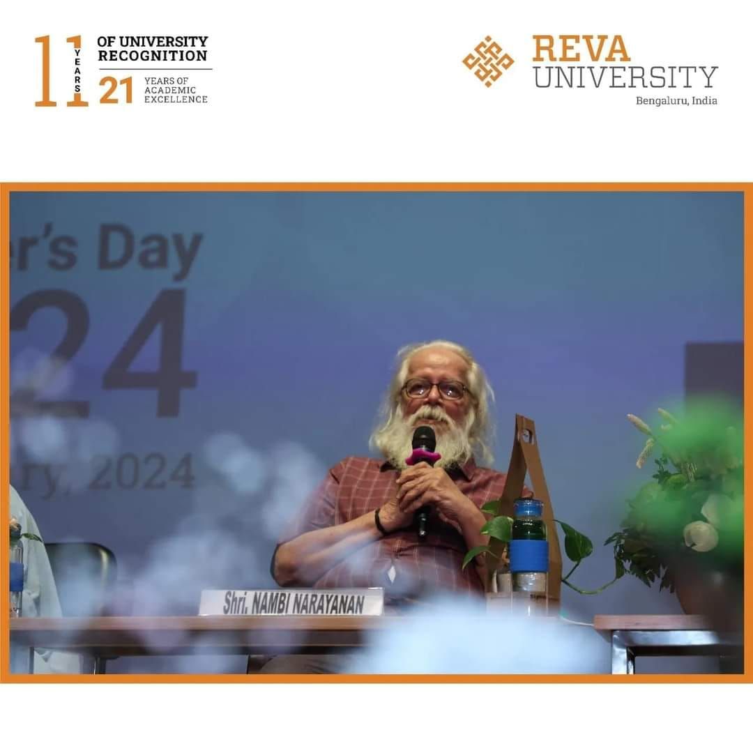 REVA Lifetime Achievement Award - Nambi Narayanan - REVA University - Bangalore