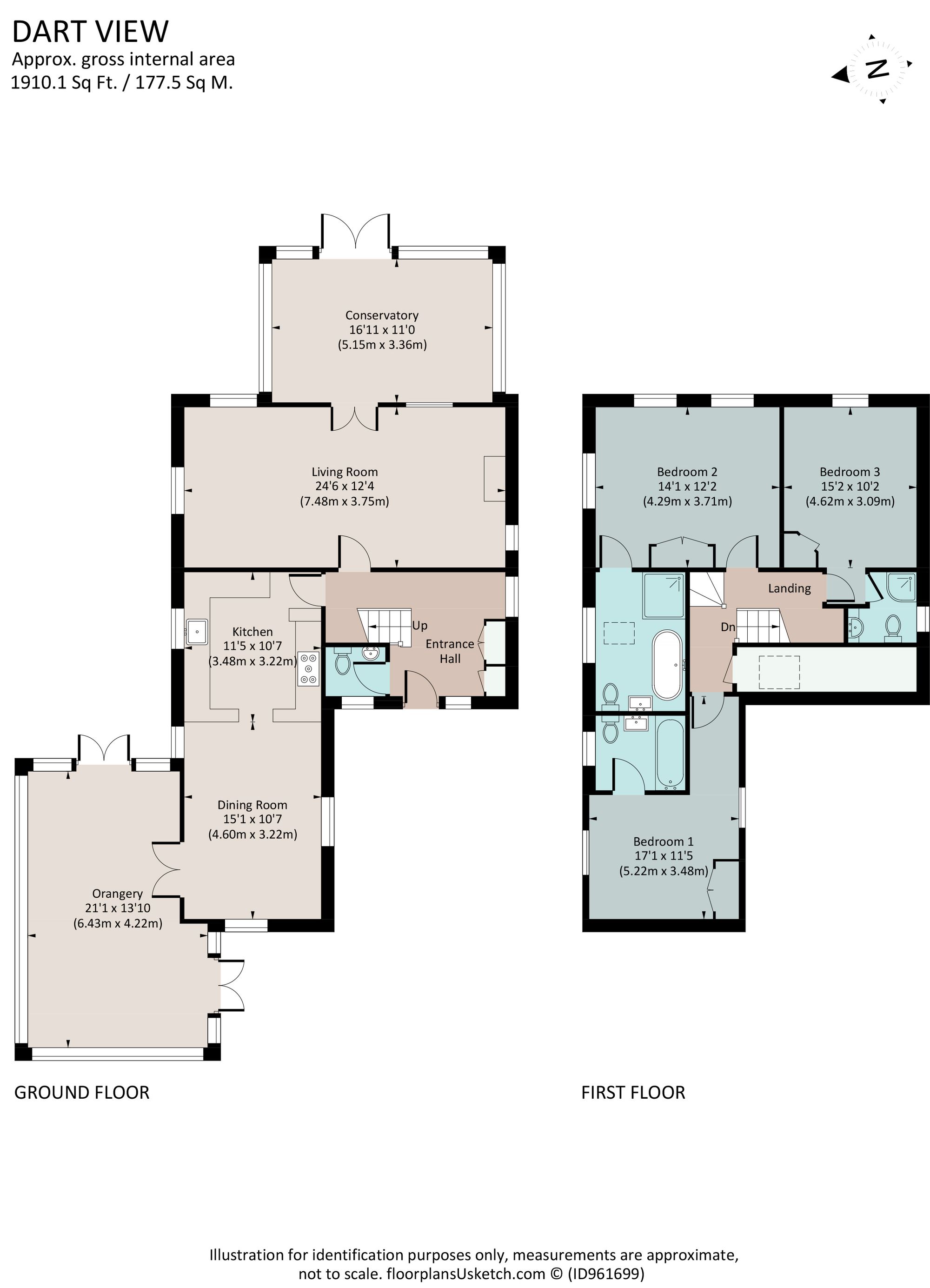 Dart View Cottage, The Level, Dittisham floorplan