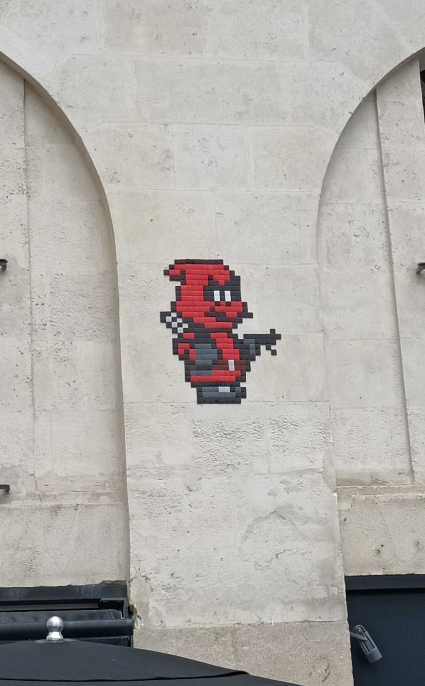 Mosaic 6431 Deadpool by the artist IN THE WOUP captured by Rabot in Nantes France