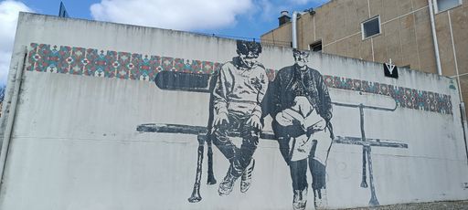 Deux Anciens sur un Banc — Azulejo