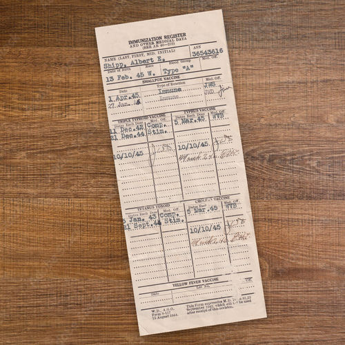 Immunization Register (W.D., A.G.O. Form 8-117)