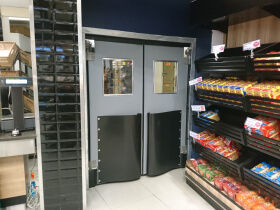 Double impact door