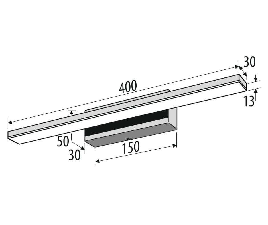 TAPI LED NÁSTĚNNÉ 40 CM CHROM — náhled 2