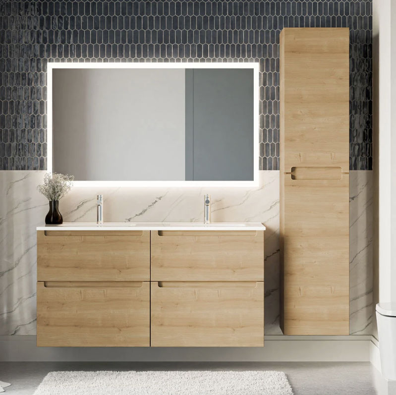 VIREO 120cm koupelnový set, medový dub