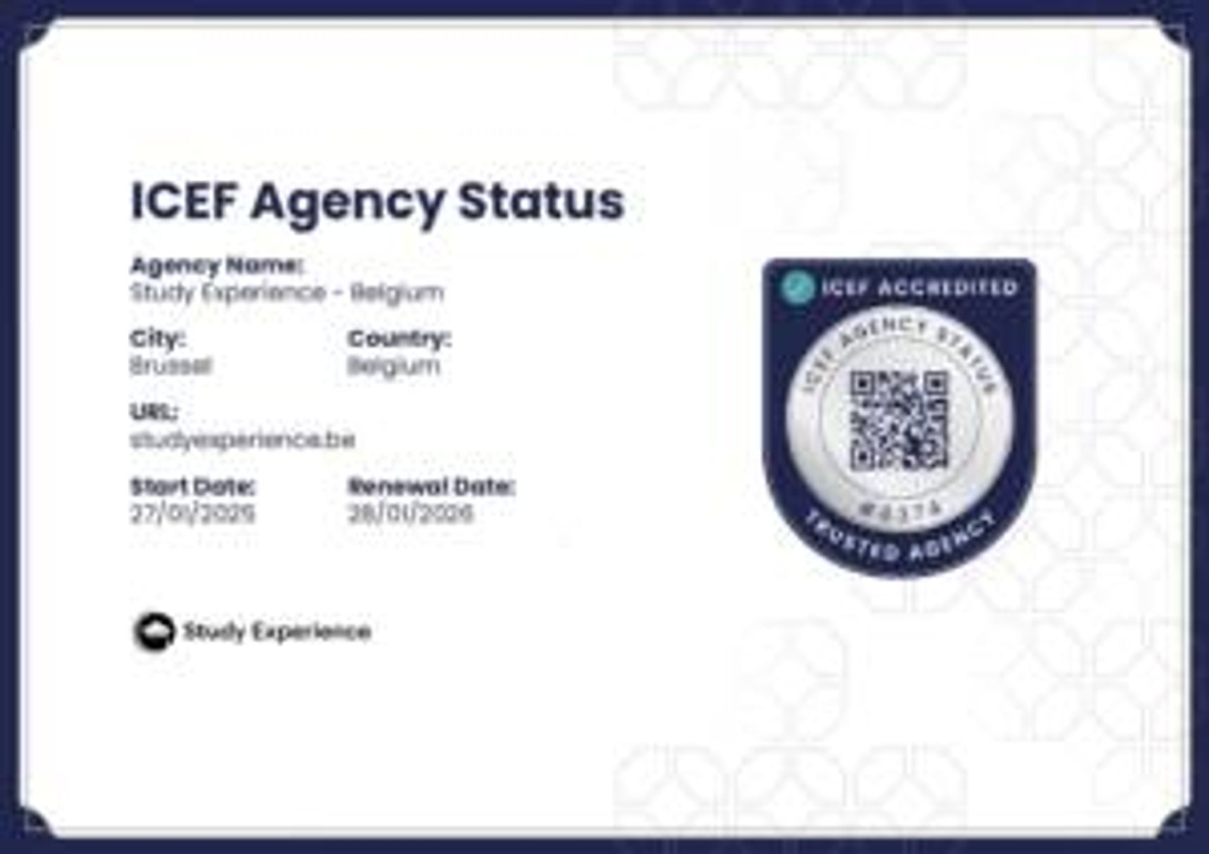 Study Experience est accrédité par ICEF