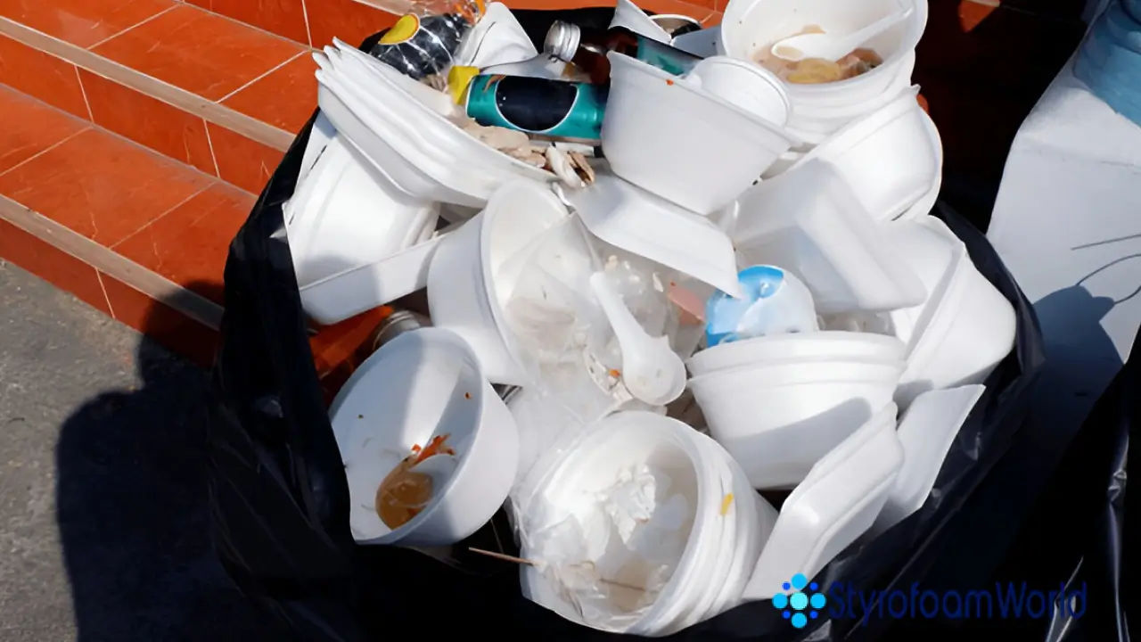 Steps for cleaning and breaking down Styrofoam before recycling in Chicago.