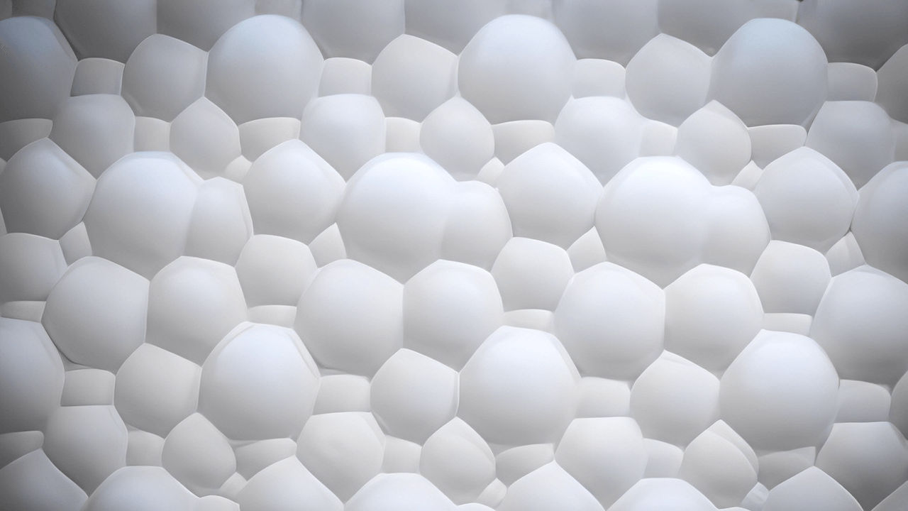 Microscopic view of Styrofoam's air pockets creating a heat-defying dance!