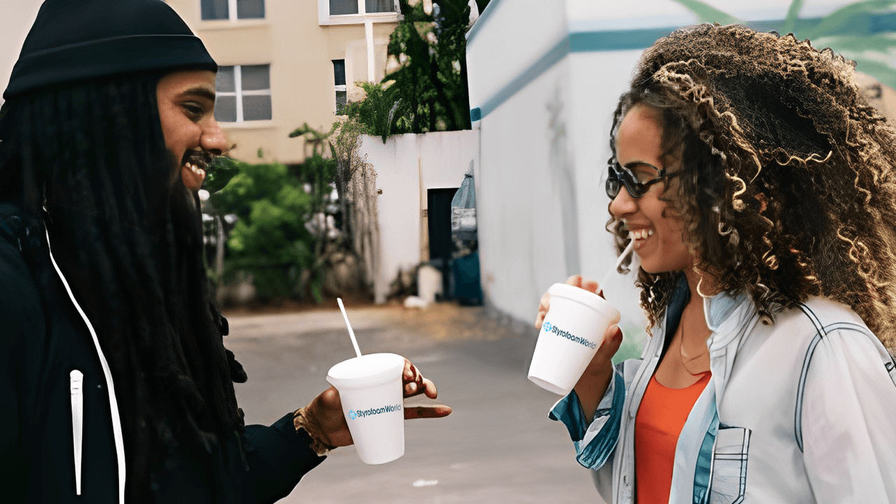 Styrofoam ensuring a satisfying symphony of refreshment with a cold drink