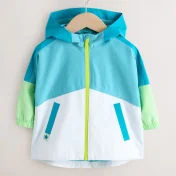 Kids’ Green Colour Block Waterproof Cagoule