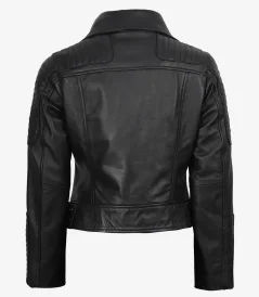 Women’s Black Biker Leather Jacket