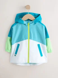 Kids’ Green Colour Block Waterproof Cagoule