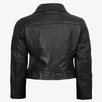 Women’s Black Biker Leather Jacket