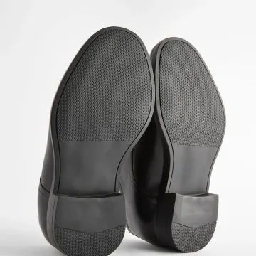 Men’s Black Wide Fit Leather Derby Shoes