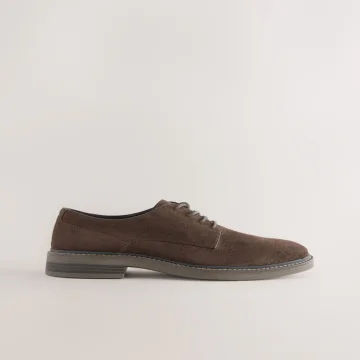 Men’s Brown Suedette Derby Shoes