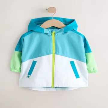 Kids’ Green Colour Block Waterproof Cagoule