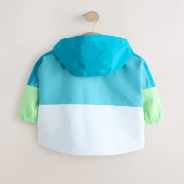 Kids’ Green Colour Block Waterproof Cagoule