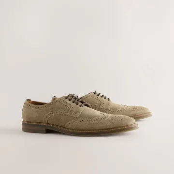 Men’s Mink Brown Suede Brogue Shoes