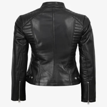 Women’s Black Cafe Racer Leather Jacket
