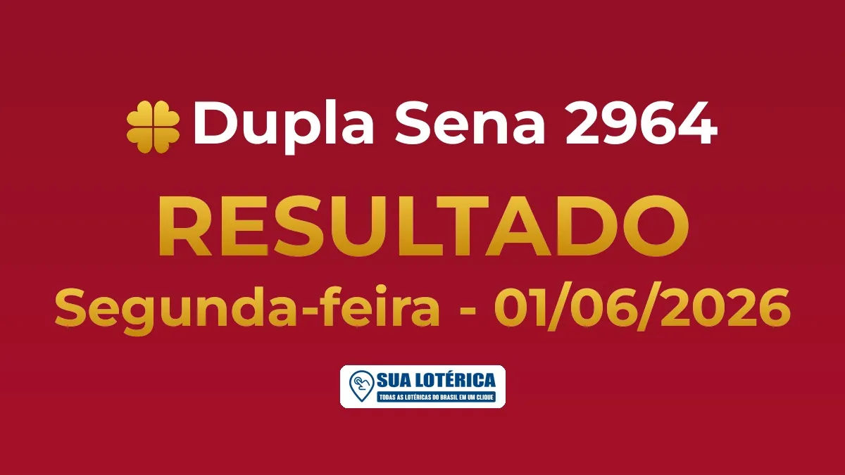 Resultado da Dupla Sena 2964, acumulou em R$ 2,1 milhões