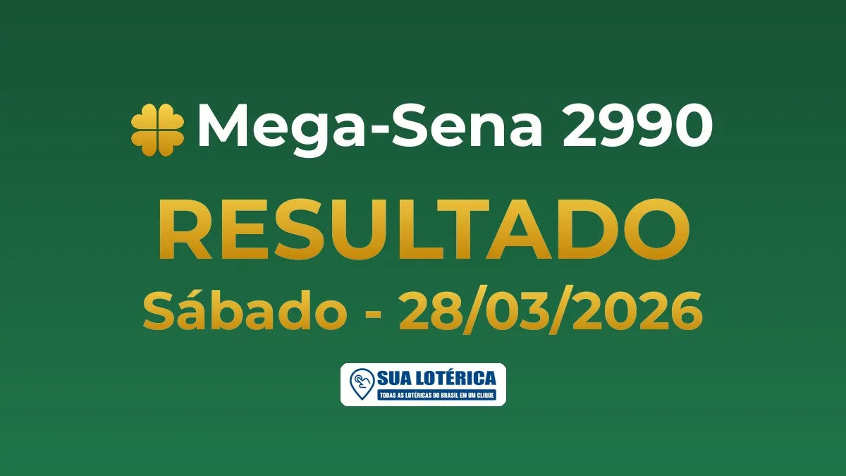 Resultado da Mega Sena 2990, prêmio de R$ 3,5 milhões