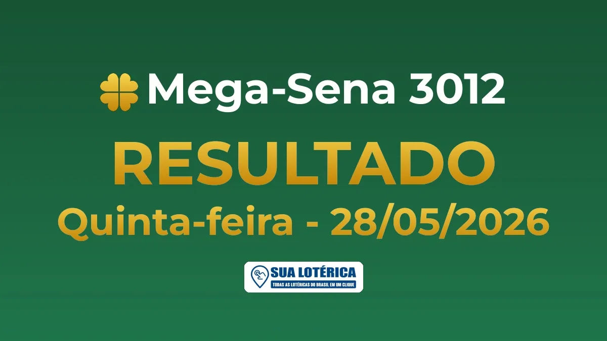 Resultado da Mega Sena 3012, acumulou em R$ 5,7 milhões