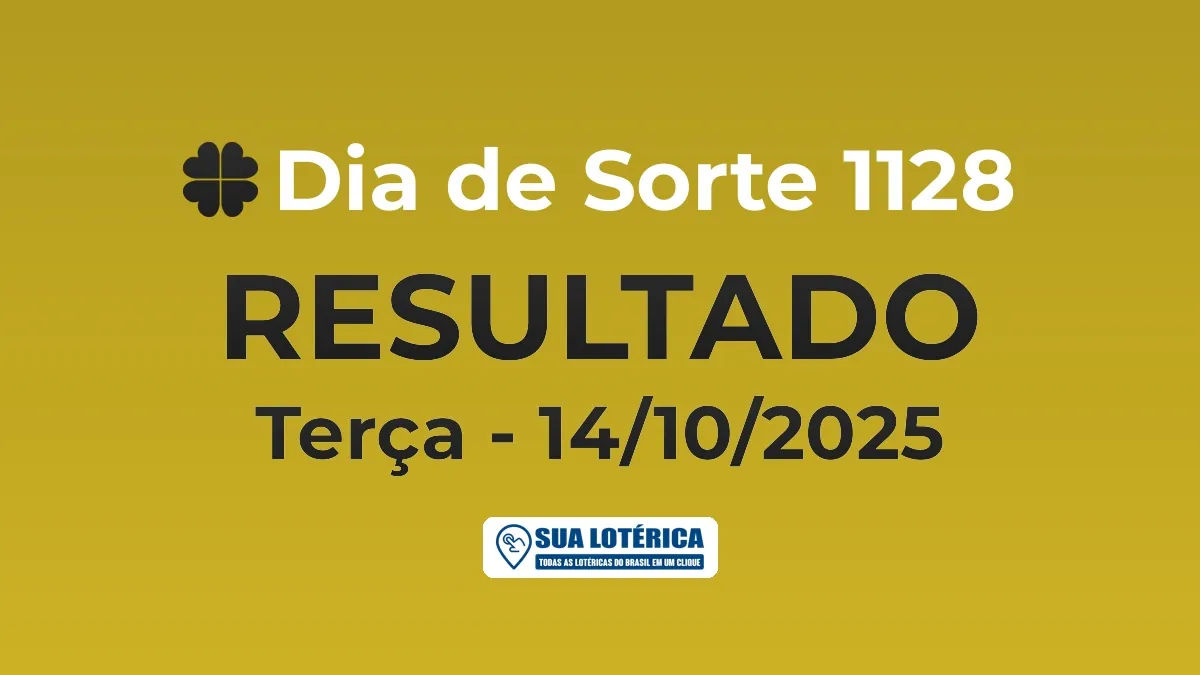 Resultado do Dia de Sorte 1128, acumulou em R$ 2,2 milhões