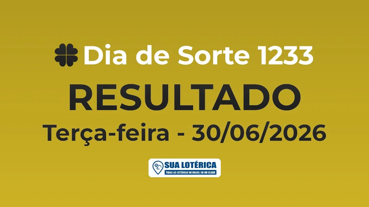 Resultado do Dia de Sorte 1233, acumulou em R$ 241.864,05