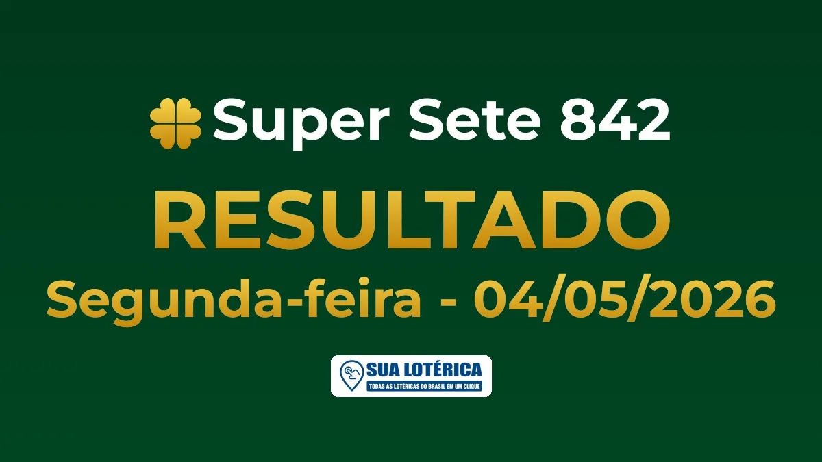 Resultado do Super Sete 842, acumulou em R$ 80.579,79