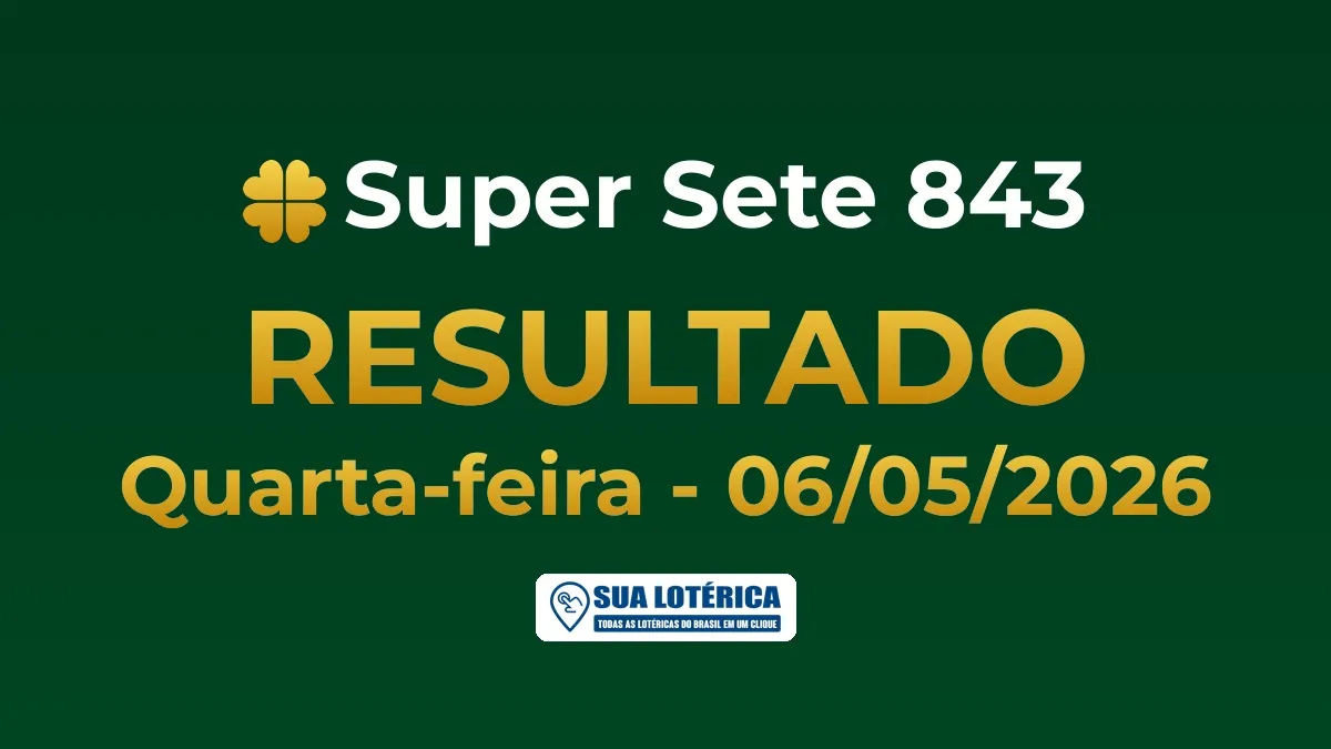 Resultado do Super Sete 843, acumulou em R$ 156.400,19