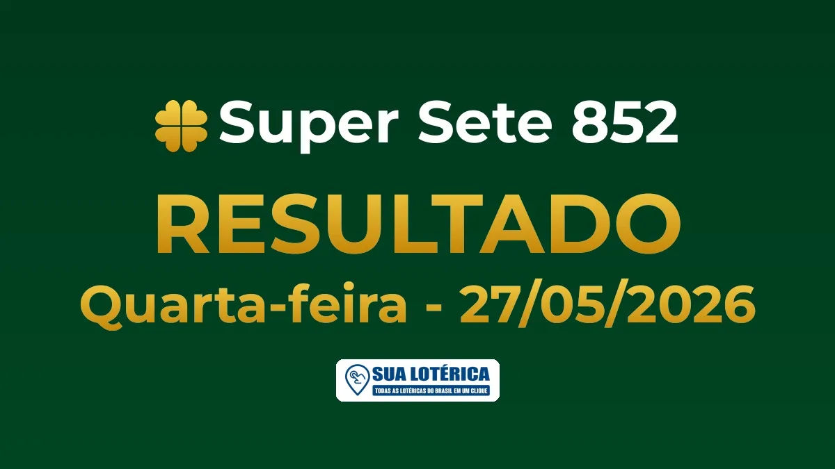Resultado do Super Sete 852, acumulou em R$ 830.730,52