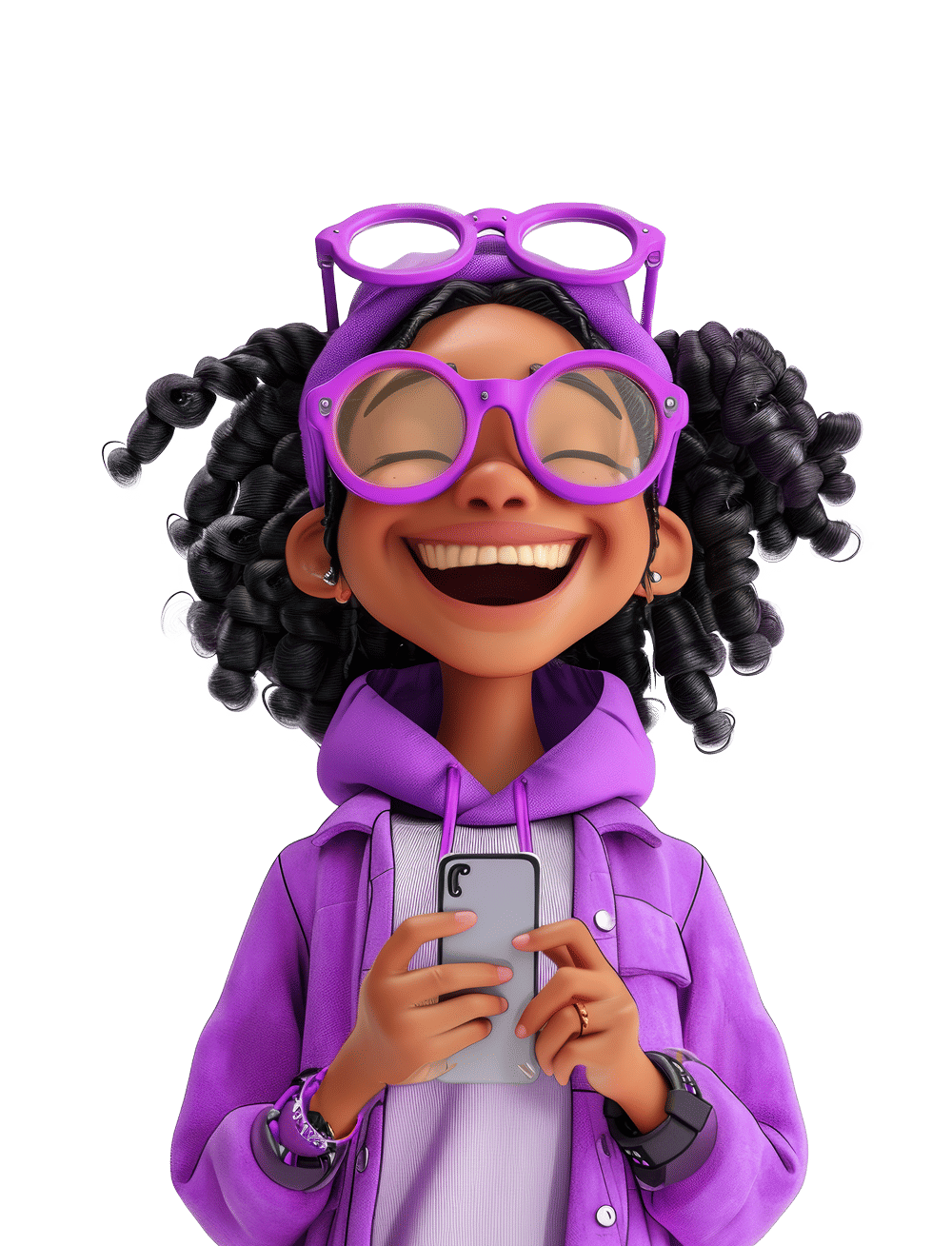 A guy smiling after receiving a sub for mobile airtime with her mobile phone in hand