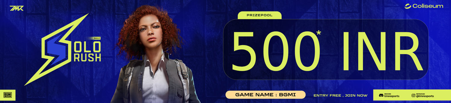 🇮🇳 SOLO RUSH BGMI (13th April) |💰500 INR | By TMR Esports