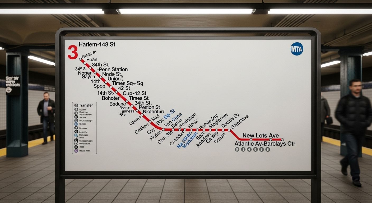 3 Train Subway Map Navigates NYC Easily