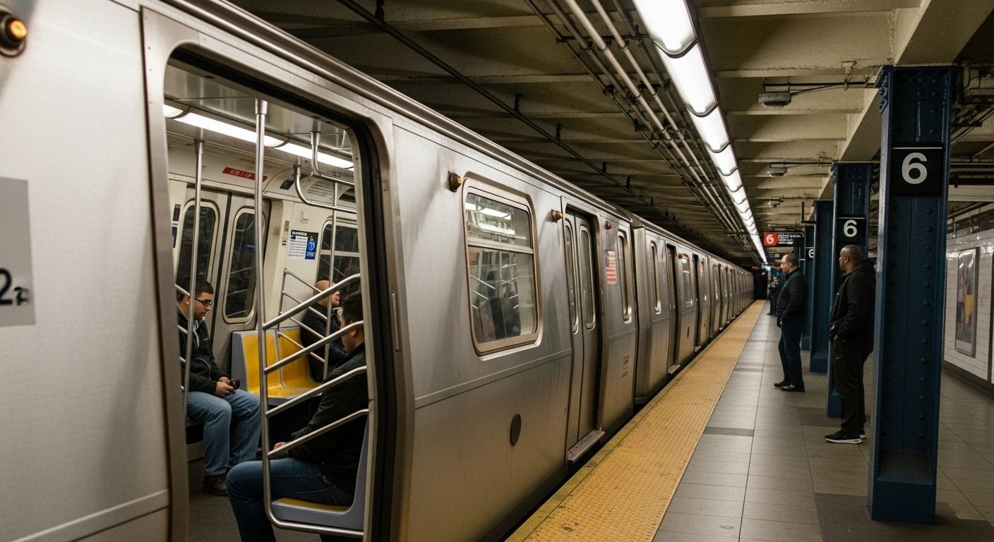 Subway Line 6 New York Navigates Manhattan