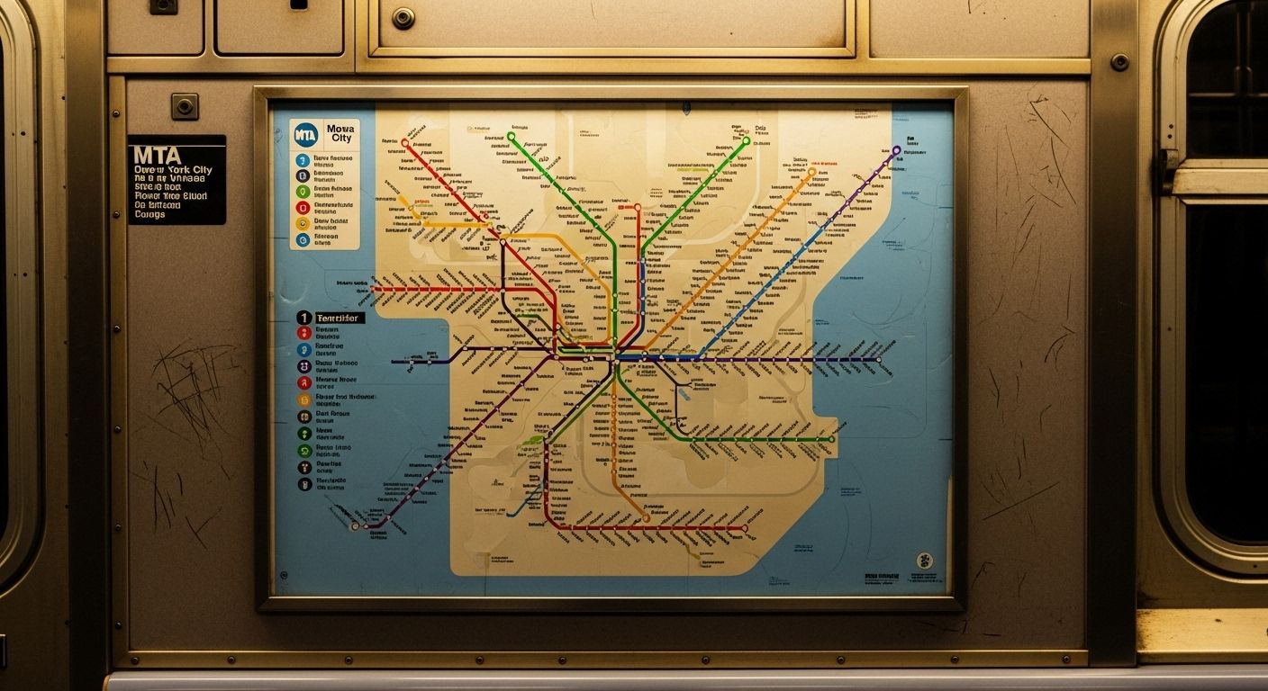 Train MTA Map Guides NYC Commutes