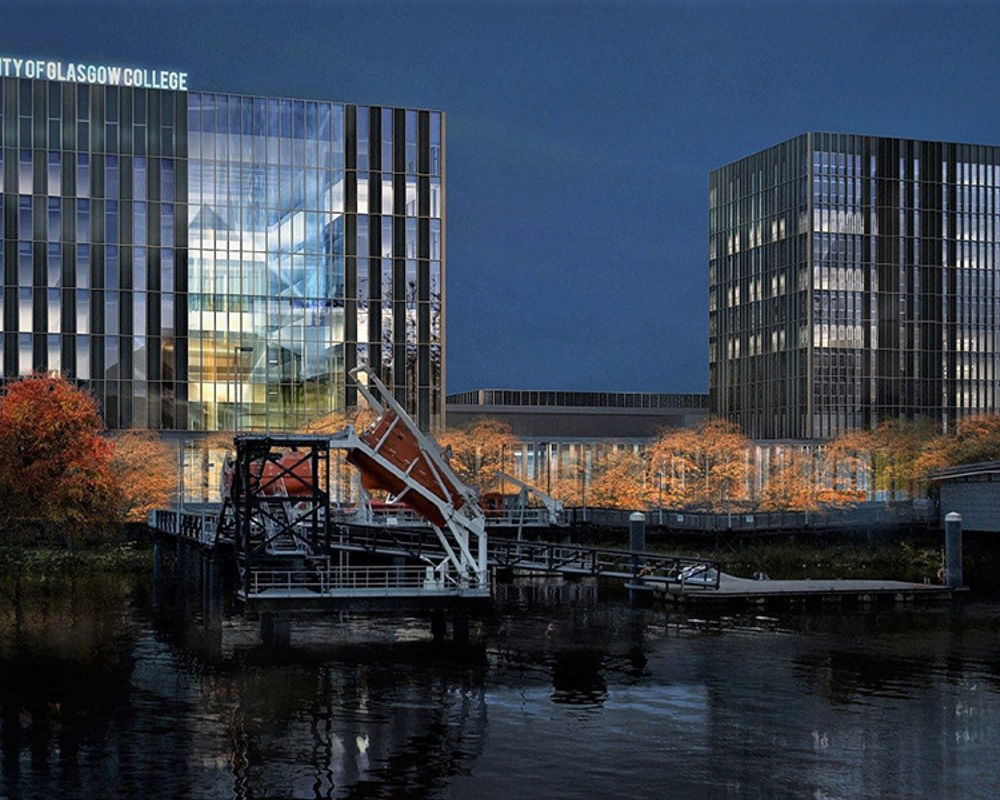 vacanza-studio-scozia-glasgow-zainetto-verde-city-of-glasgow-college-facciata-campus-fiume.jpg