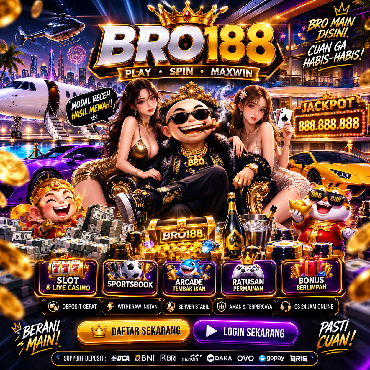 BRO188 Design Tampilan Mewah Depo 10k Slot77 Anti Bocor