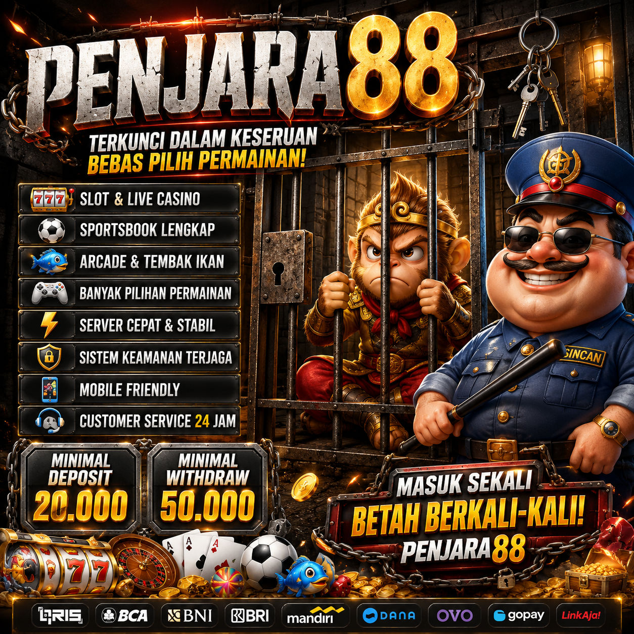 PENJARA88 : Mari Coba Bermain Dengan Modal Receh Bisa Jadi Betah