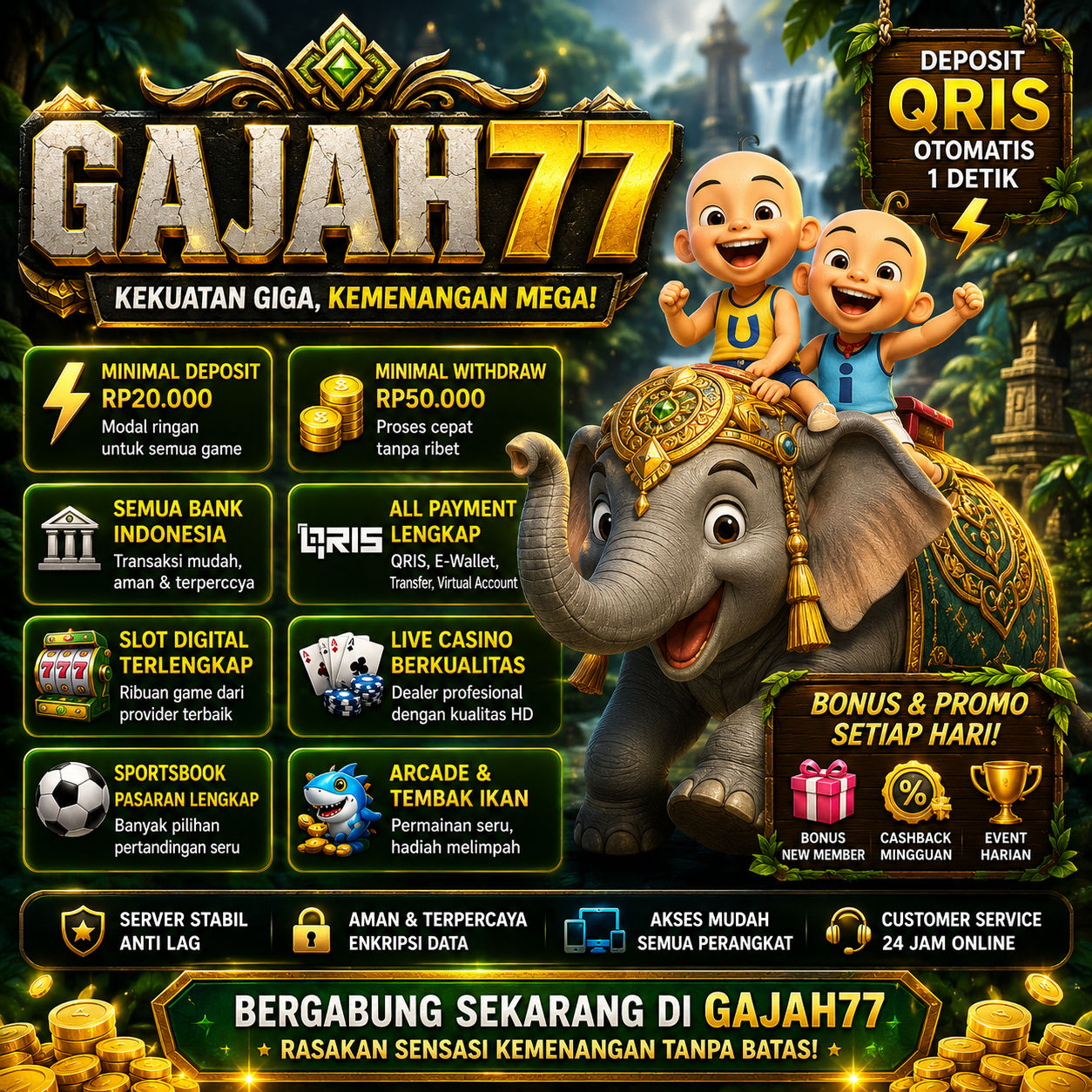 GAJAH77 : Selamat Datang Di Situs Paling Amanah No Boncos