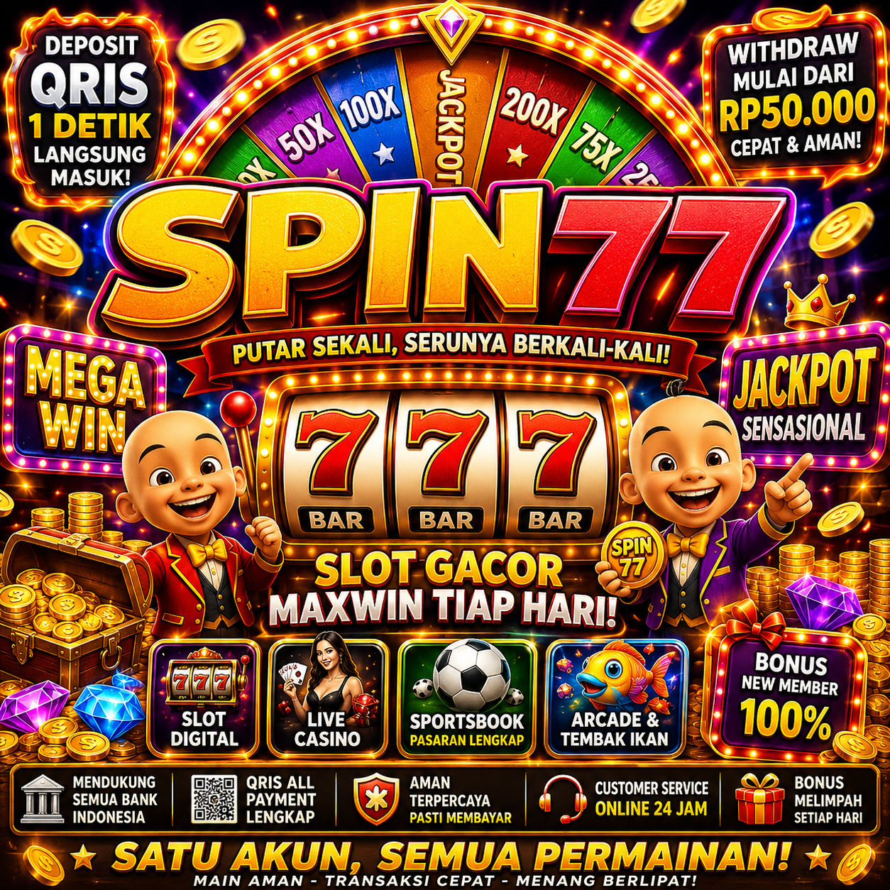Galeri foto SPIN77 / Putar Putaran Gratis Kamu Sekarang Juga Dan Withdraw Sekarang di Mahjong