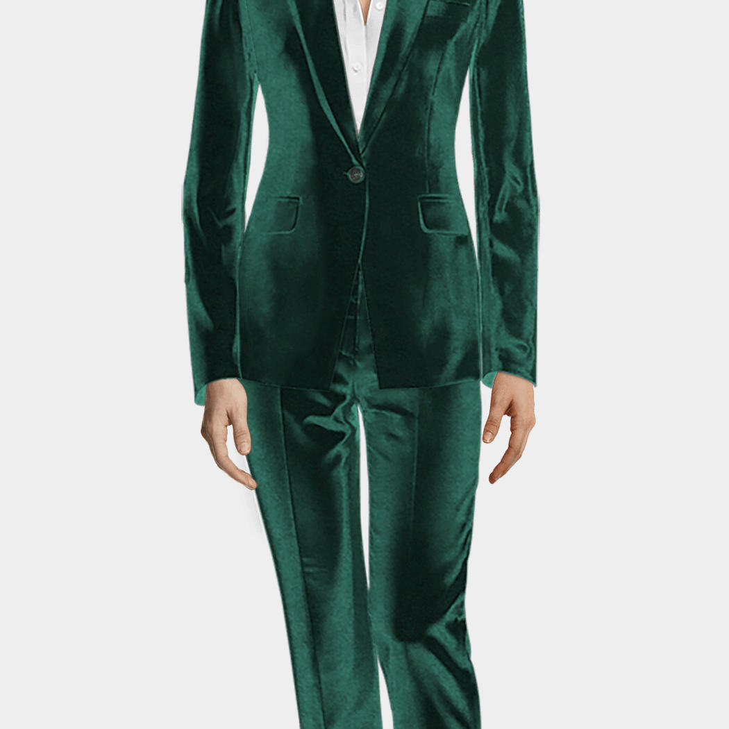 Green velvet Pant Suit $228 - Saddie | Sumissura