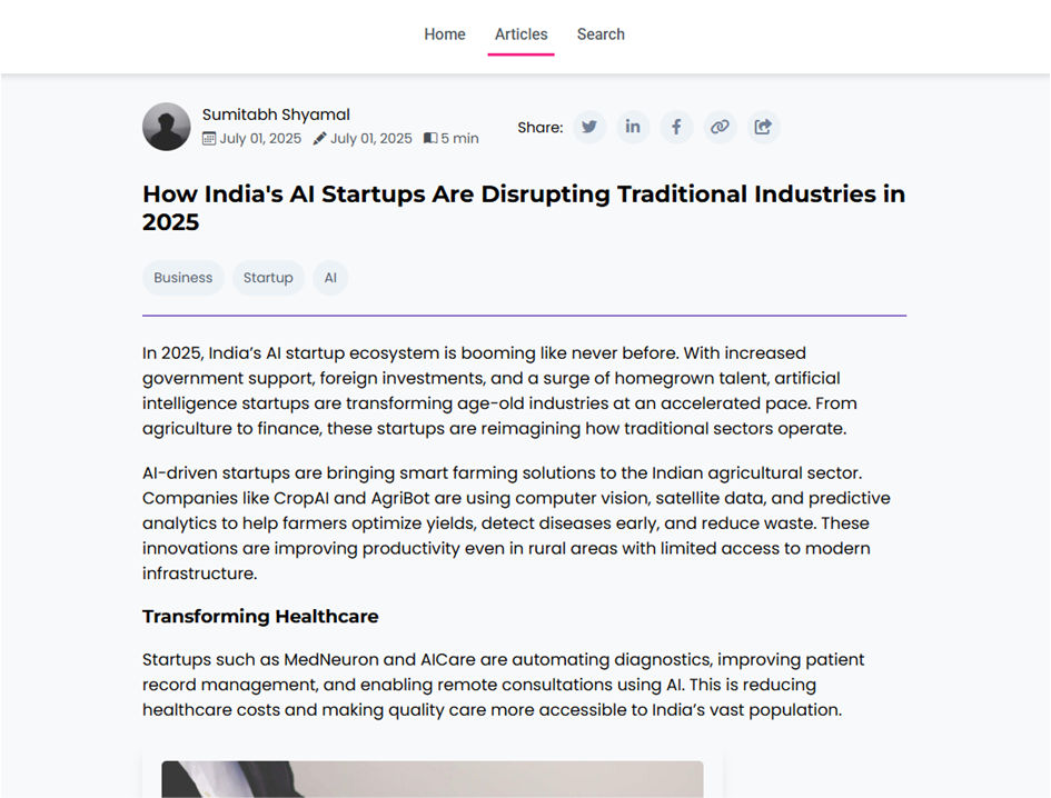 Blogs and Articles by Sumitabh Shyamal