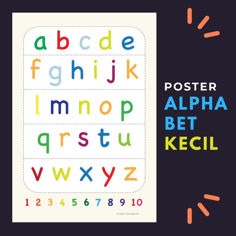 Poster Huruf Abjad Alphabet Kecil Dan Angka Ukuran A3 33 Cm X 48 Cm Lazada Indonesia