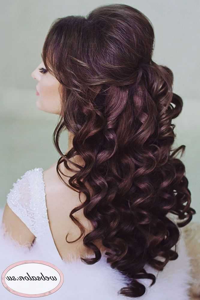 Featured Photo of Hair Half Up Half Down Wedding Hairstyles Long Curly