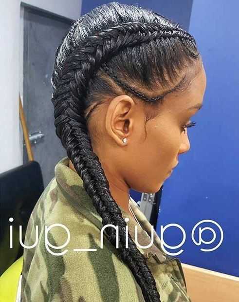 Featured Photo of Cornrow Fishtail Side Braided Hairstyles